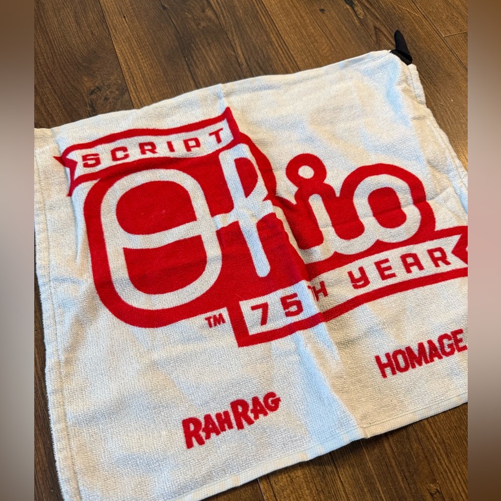 Homage Script Ohio 75th Year Red and White Rally Towel - Picture 2 of 4